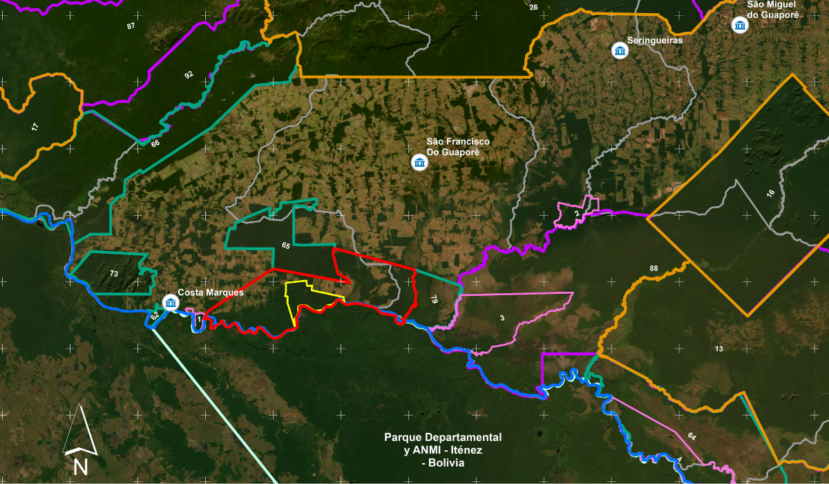 Mapa da área de estudo Alto Guaporé